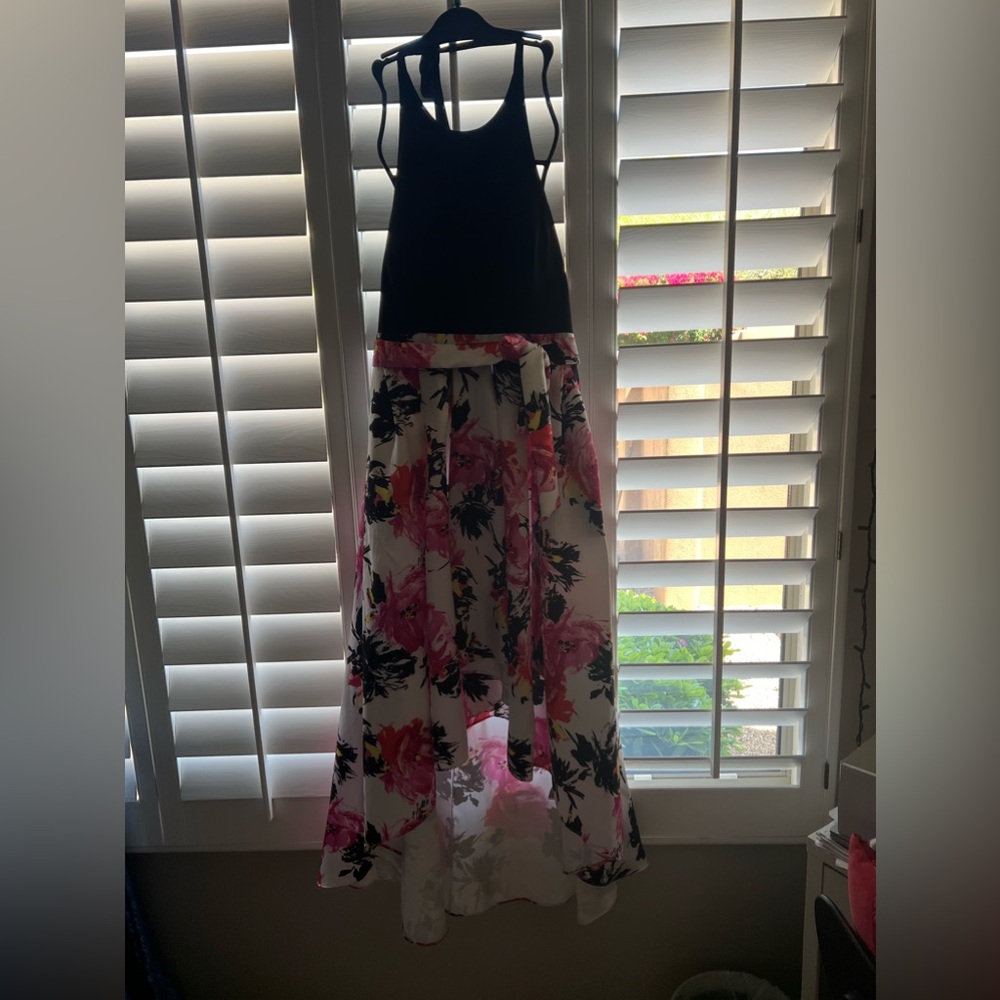 Never Worn floral high low halter dress